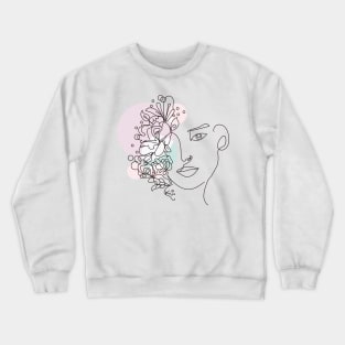 abstract lady, line art woman Crewneck Sweatshirt